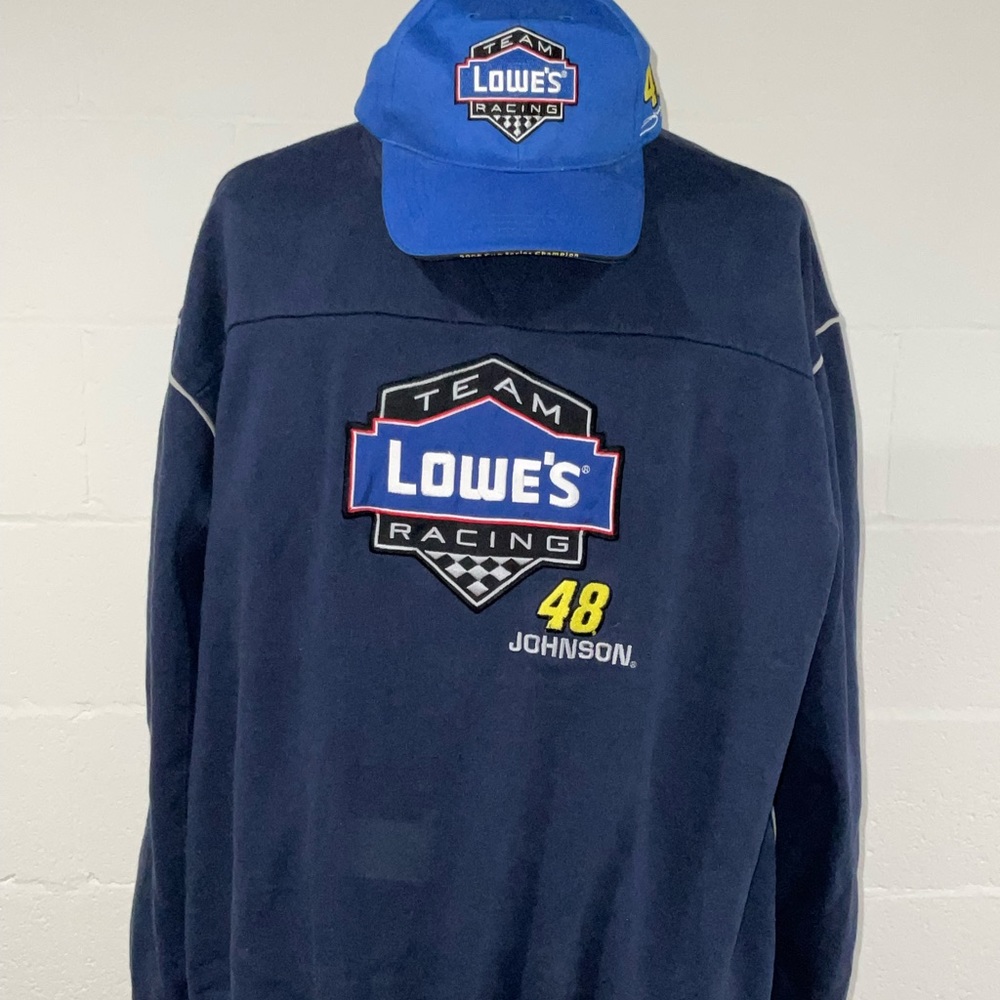 Early 2000‘s number 48 Johnson NASCAR sweater and matching hat.